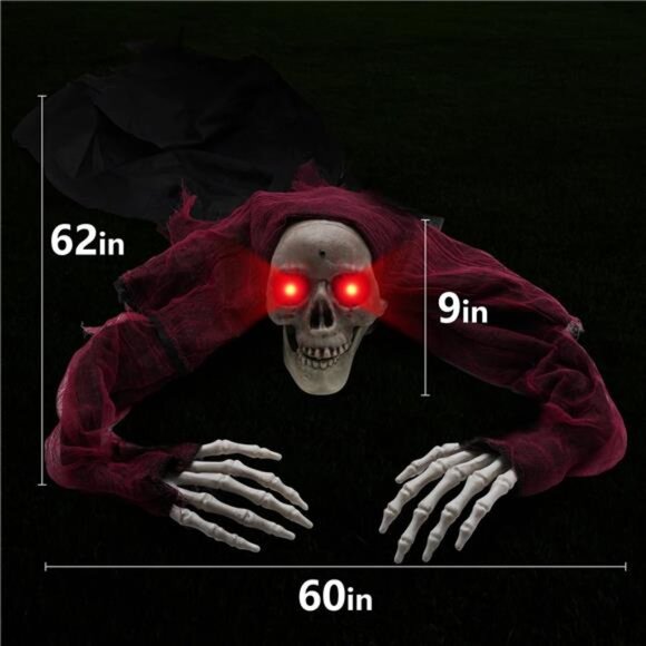 New Halloween Outdoor Decor Animated Groundbreaker Zombie with Flashing Eyes and - Picture 2 of 7